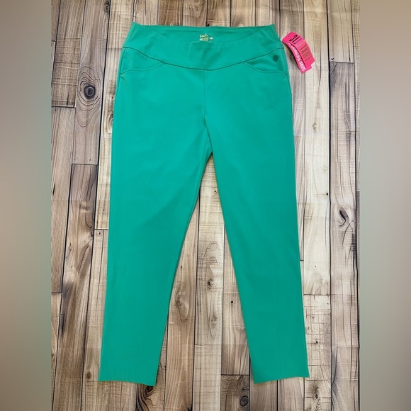 Lilly Pulitzer UPF 50+ Corso Solid Fairway 28" Pant in Solid Botanical Green 14 - Picture 2 of 3